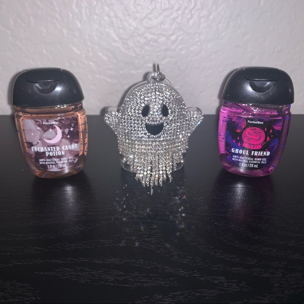 BBW Halloween Gemstone Ghost PocketBac Holder with 2 FREE Hand Sanitizers